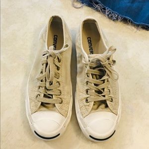 CONVERSE JACK PURCELL tan sneakers lace up